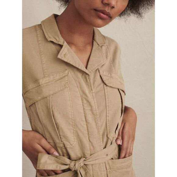 Alex Mill Expedition Twill Jumpsuit Long Sleeve Women's Large in Washed Khaki - Picture 4 of 11
